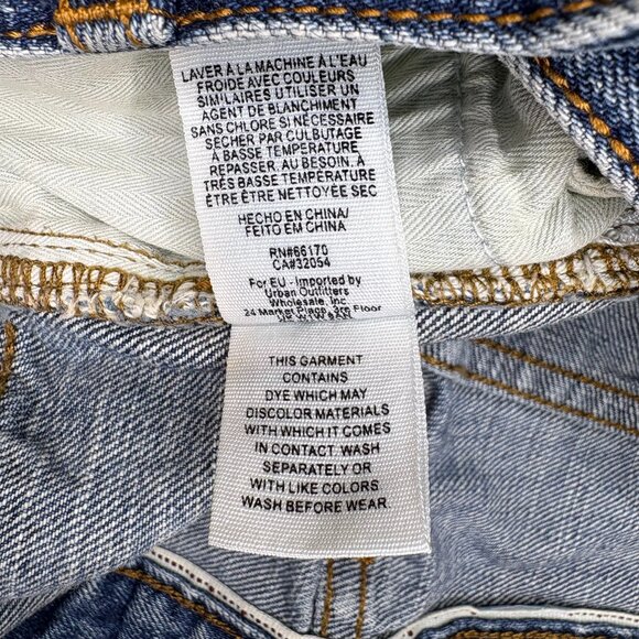 Free People Mid Rise Denim Shorts Womens Size 24 Blue Distressed Button Fly Boho - Picture 5 of 8